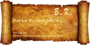 Barta Krisztián névjegykártya
